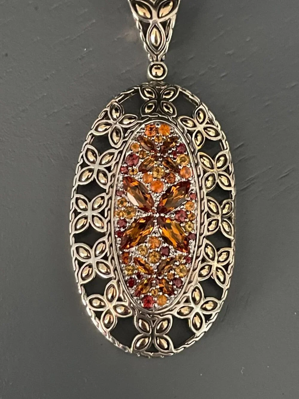 JOHN HARDY X LARGE PENDANT CITRINE 18K SBATU KAWUNG